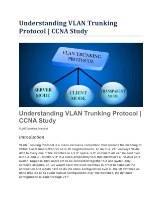 understanding vlan trunking protocol ccna study