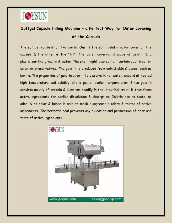 softgel capsule filling machine a perfect