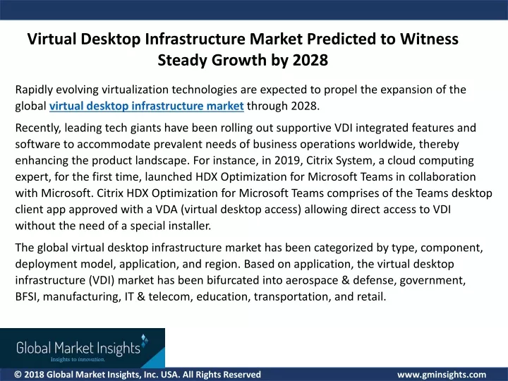 virtual desktop infrastructure market predicted