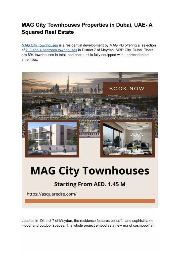 mag city townhouses properties in dubai