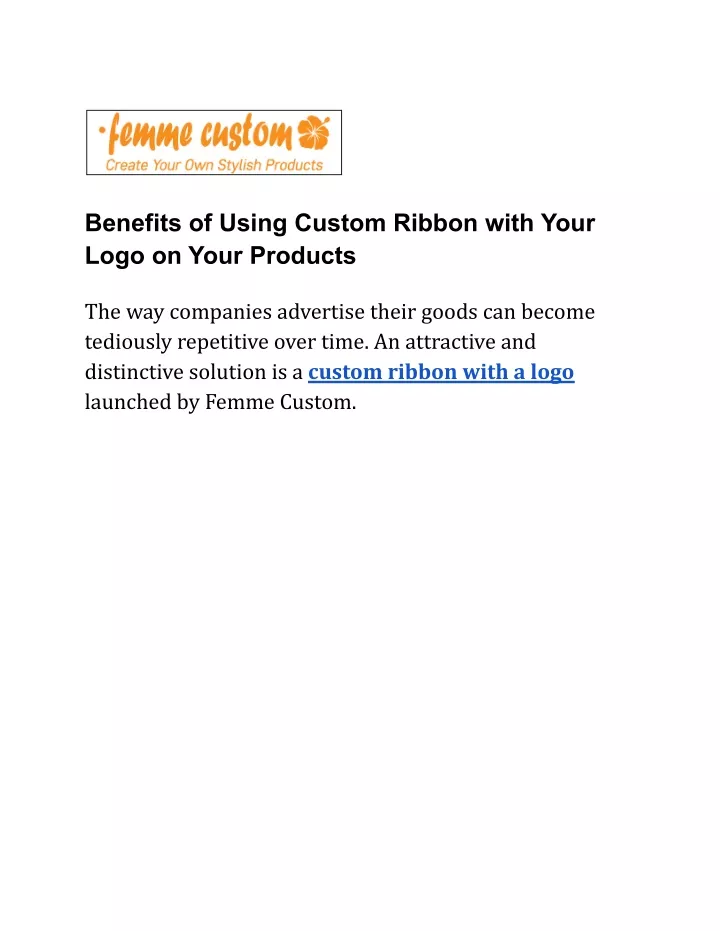 benefits of using custom ribbon with your logo