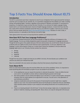 top 5 facts you should know about ielts