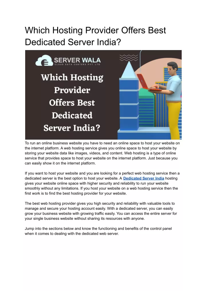 which hosting provider offers best dedicated