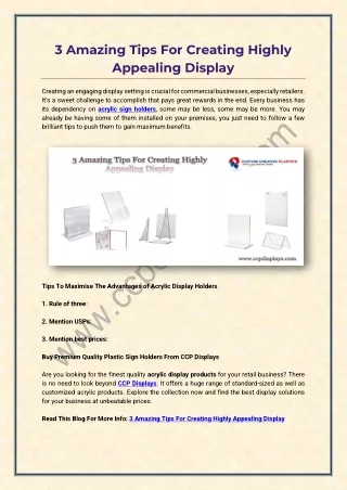 3 amazing tips for creating highly appealing