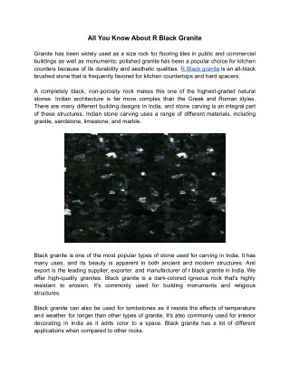 all you know about r black granite