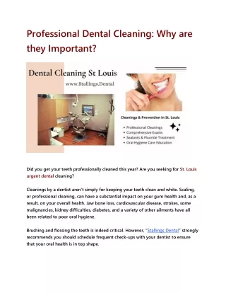 Professional Dental Cleaning _ Why are They Important