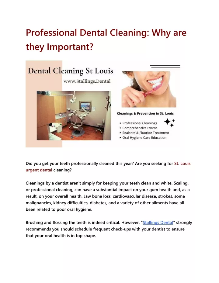 professional dental cleaning why are they