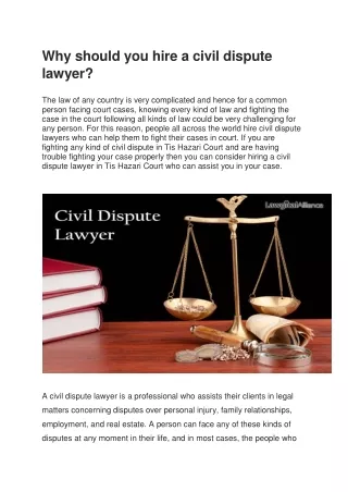 Why should you hire a civil dispute