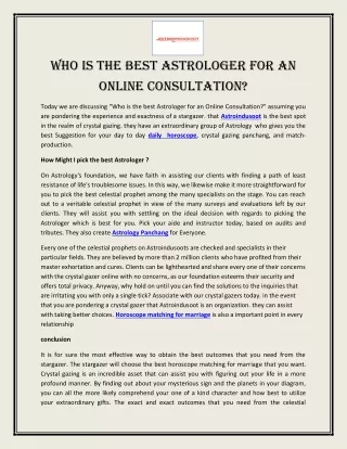 who is the best astrologer for an online