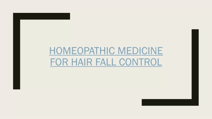 homeopathic medicine for hair fall control