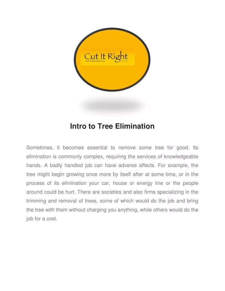 intro to tree elimination