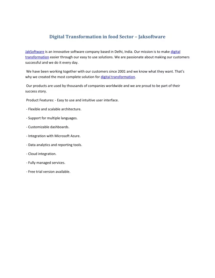 digital transformation in food sector jaksoftware