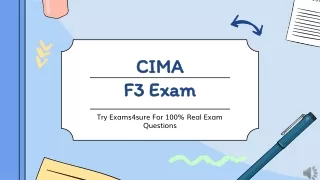 Try CIMA F3 PrepKit Dumps Questions Answers by Exams4sure