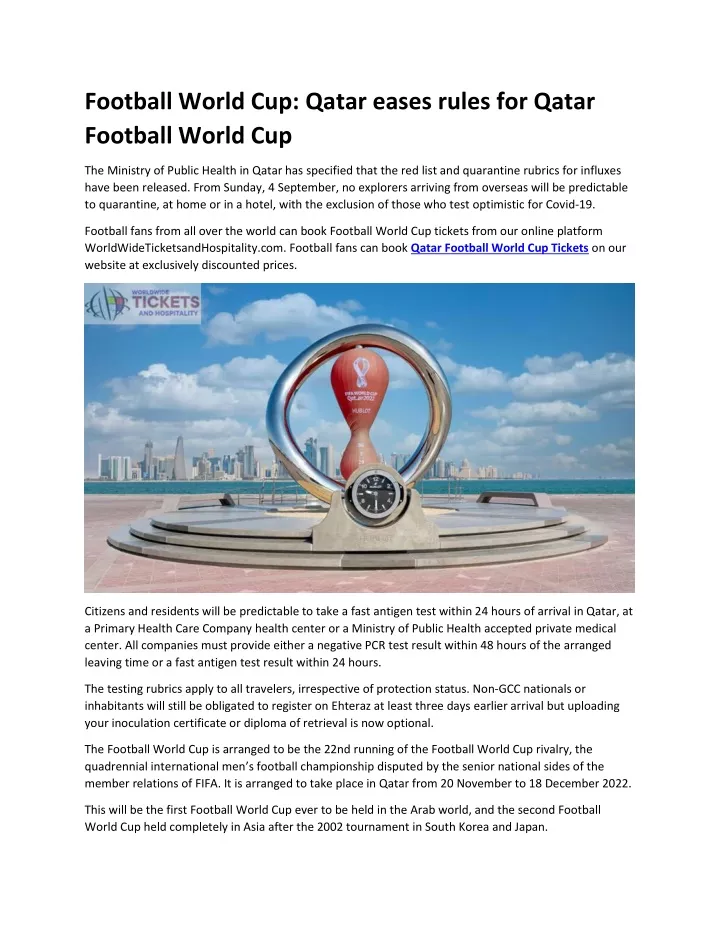 football world cup qatar eases rules for qatar