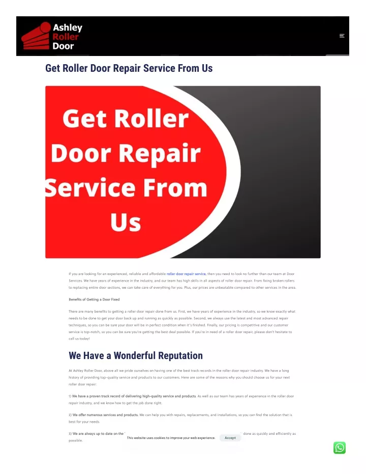get roller door repair service from us