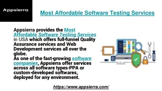 Most Affordable Software Testing Services