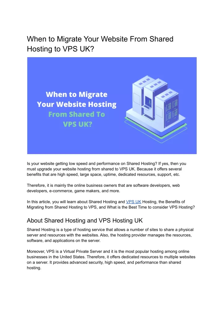 when to migrate your website from shared hosting