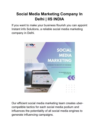 Social Media Marketing Company In Delhi