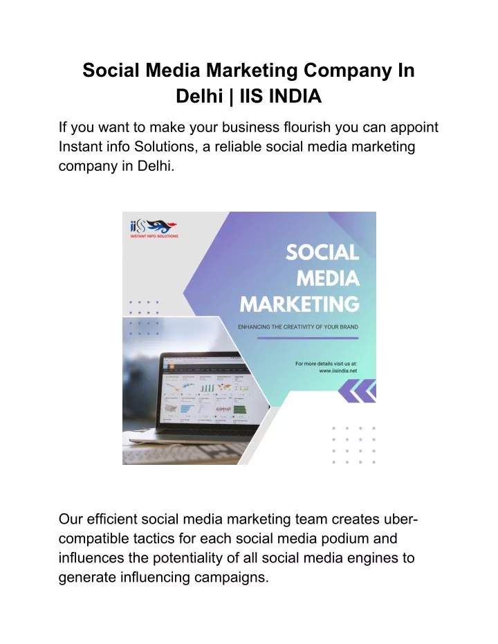 social media marketing company in delhi iis india