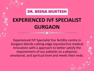 Experienced IVF Specialist Gurgaon