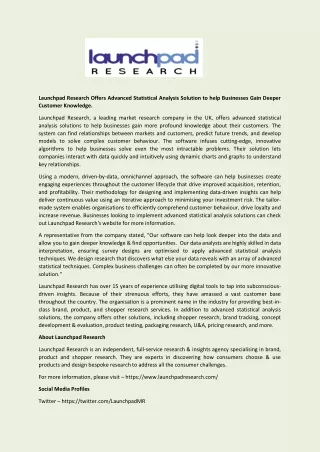 launchpad research offers advanced statistical