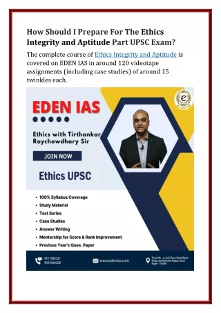 how should i prepare for the ethics integrity