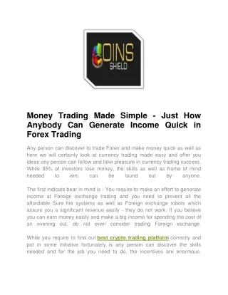 Money Trading Made Simple