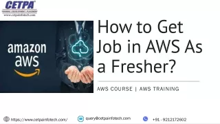 How to Get Job in AWS As a Fresher