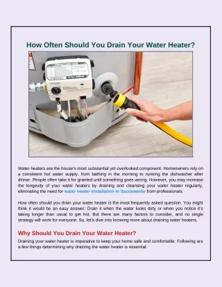 How Frequently Should a Water Heater Be Drained?