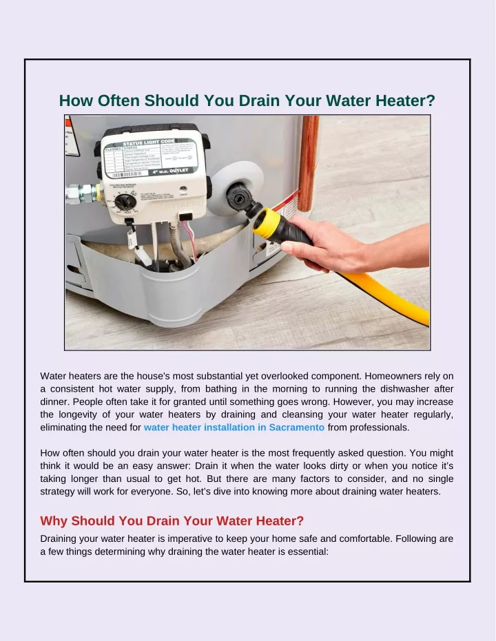 how often should you drain your water heater