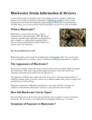 Blackwater Strain Information & Reviews