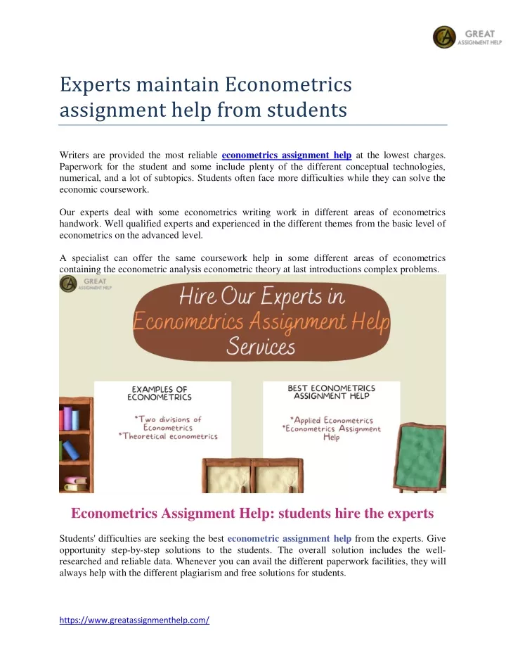 experts maintain econometrics assignment help