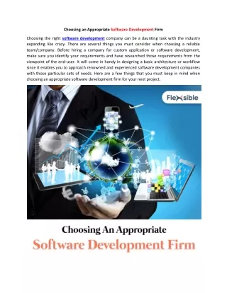Choosing An Appropriate Software Development Firm