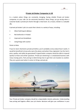 private jet broker companies in uk