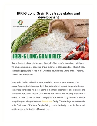 irri 6 long grain rice trade status