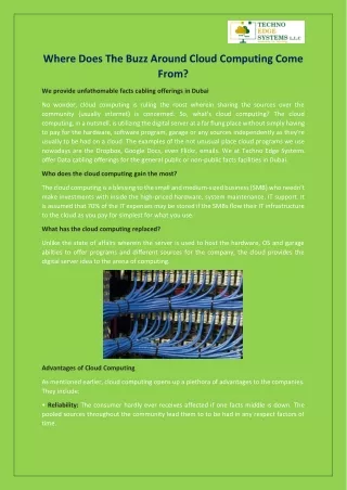 where does the buzz around cloud computing come
