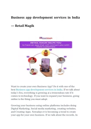 Business app development services in India -Retail Magik