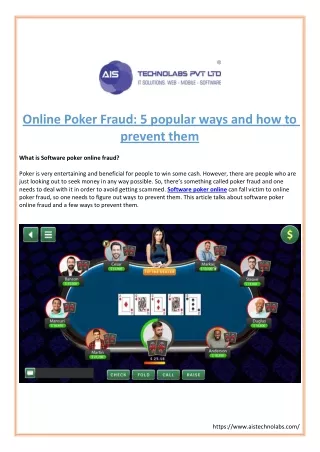 online poker fraud 5 popular ways