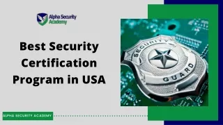 Best Security Certification Program in USA