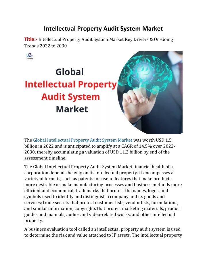 intellectual property audit system market