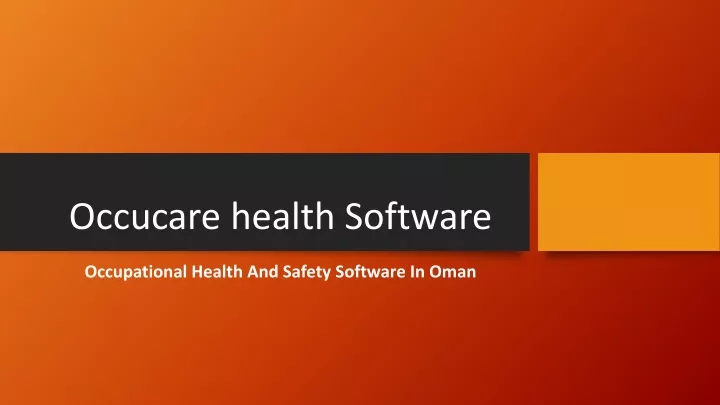 occucare health software