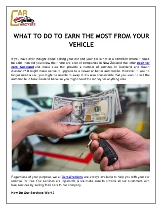 What To Do To Earn The Most From Your Vehicle