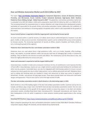 door and window automation market worth