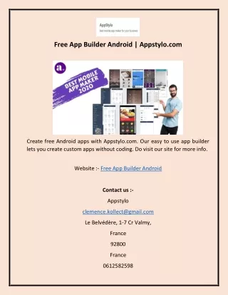 Free App Builder Android  Appstylo