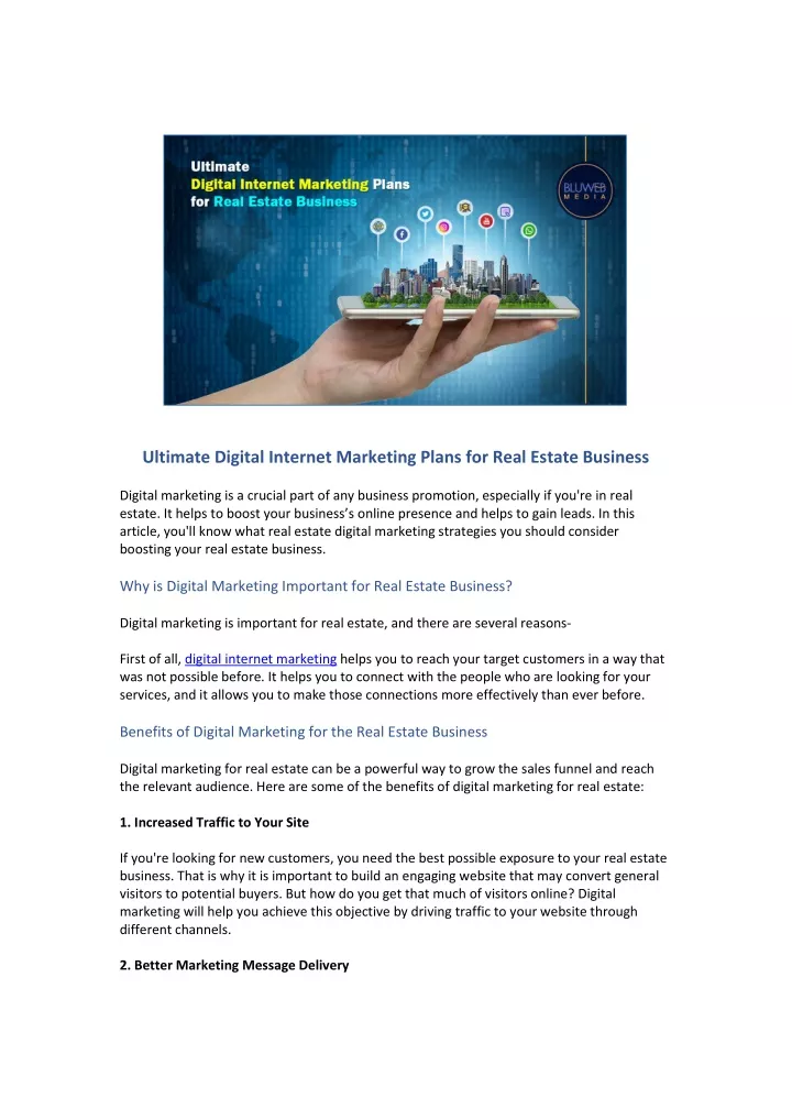 ultimate digital internet marketing plans