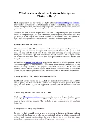 what features should a business intelligence