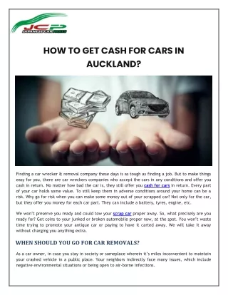 HOW TO GET CASH FOR CARS IN AUCKLAND