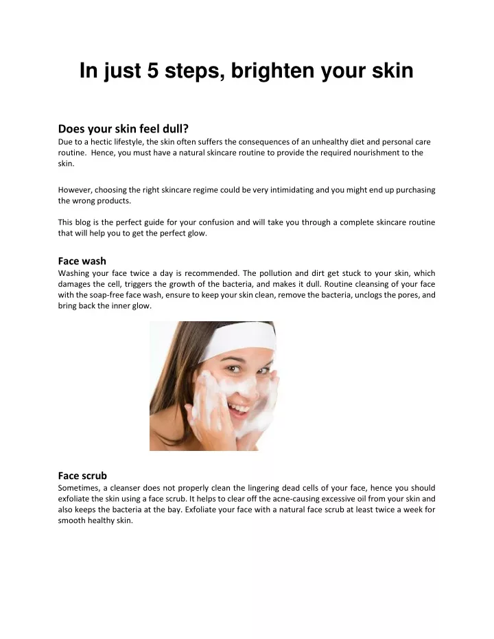 in just 5 steps brighten your skin