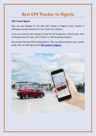 Best GPS Tracker in Nigeria