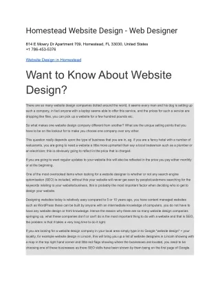 homestead website design web designer